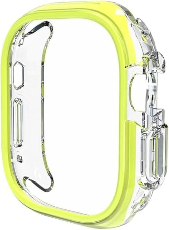Next store Compatible with i watch Ultra 49mm Hard PC Case All-Around Shockproof Protective Cover Hard PC Bumper (Yellow & Clear)