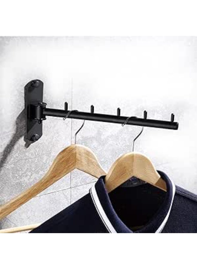 Arabest Wall Mounted Drying Rack,Swivel Stainless Steel Laundry Hanger Racks,Space Saving Heavty Duty Clothes Wall Drying Rack for Laundry Closet Bendrrom Bathroom,Matte Black - Image 1