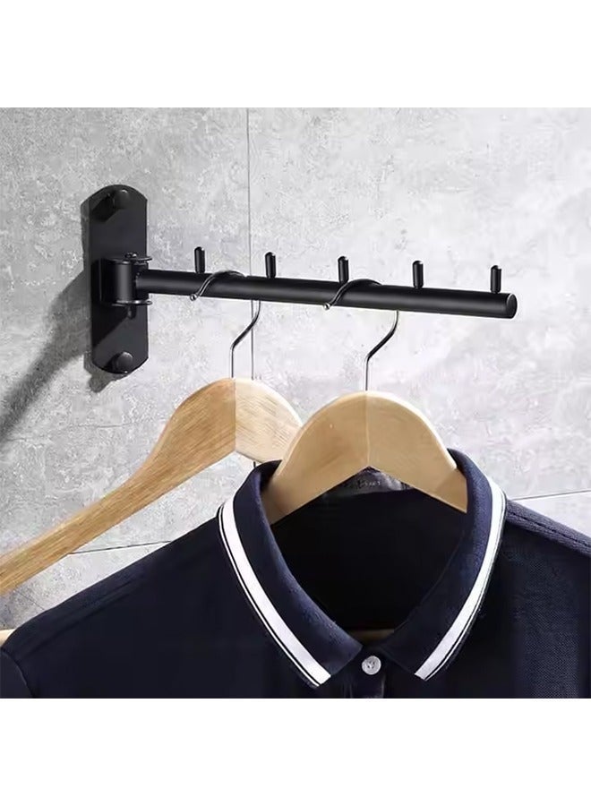Arabest Wall Mounted Drying Rack,Swivel Stainless Steel Laundry Hanger Racks,Space Saving Heavty Duty Clothes Wall Drying Rack for Laundry Closet Bendrrom Bathroom,Matte Black - Image 4