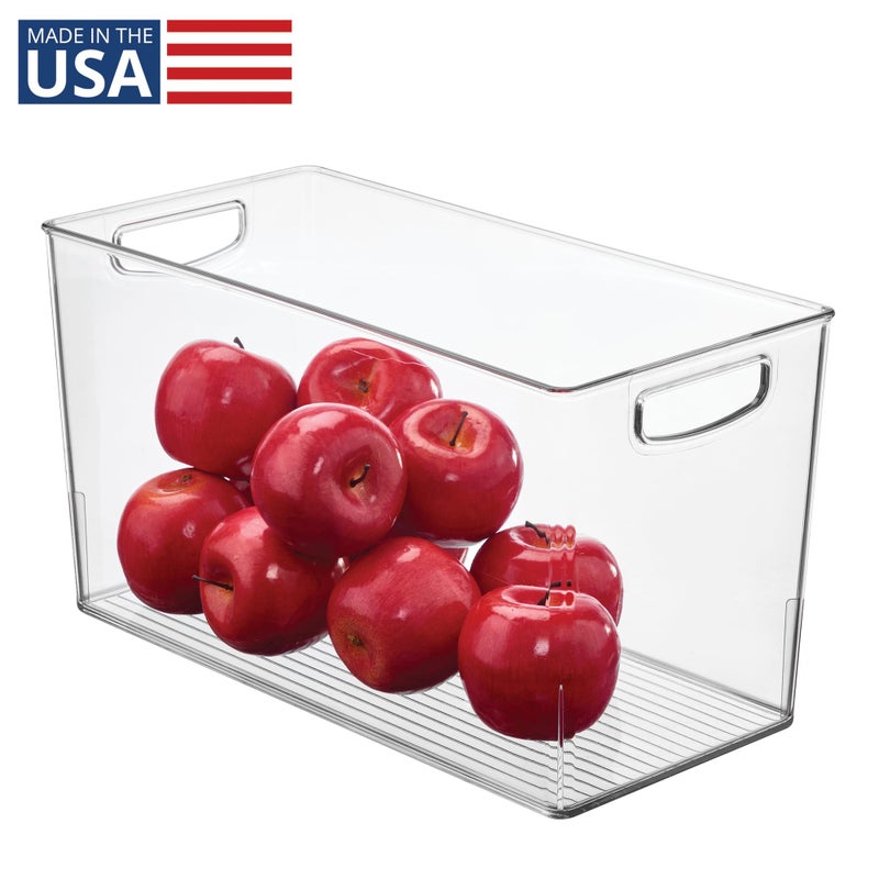 iDesign Pantry Bin with Handles - Kitchen Storage Bins for Cabinets, Pantry, or Fridge - Clear - Image 2