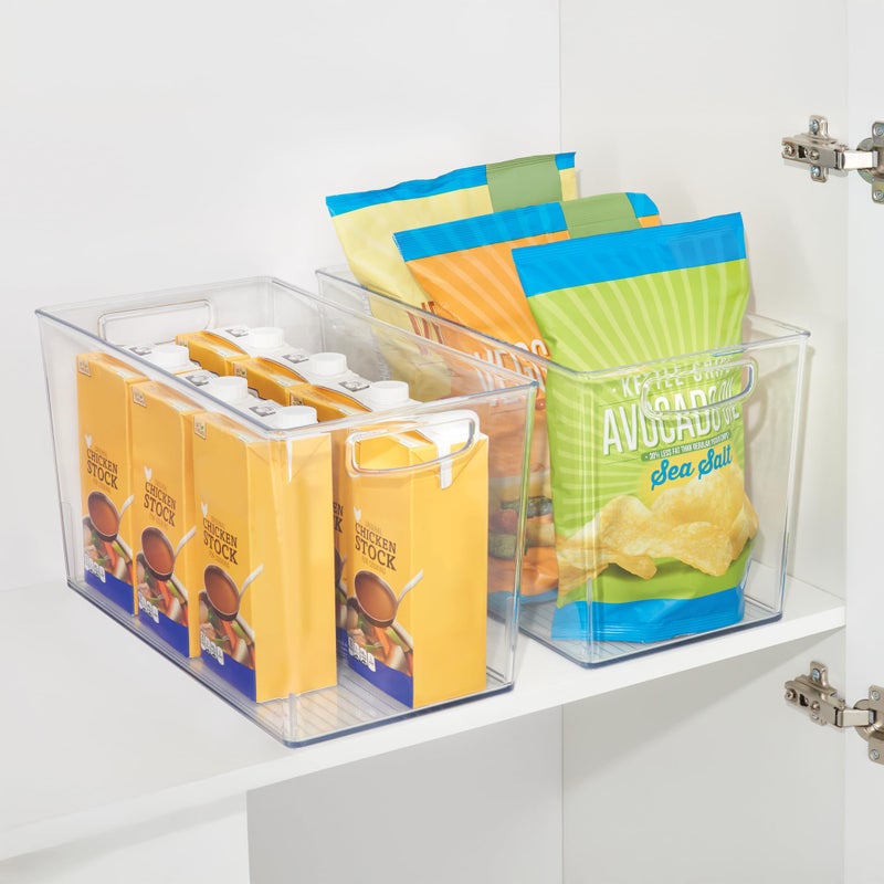 iDesign Pantry Bin with Handles - Kitchen Storage Bins for Cabinets, Pantry, or Fridge - Clear - Image 3