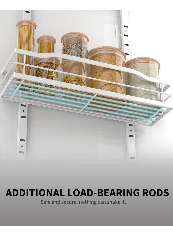 Moforoco White Narrow 9-Tier Over The Door Pantry Organizer, Pantry Organization and Storage, Metal Hanging Basket Wall Spice Rack Seasoning Shelves, 12.2" - Image 4