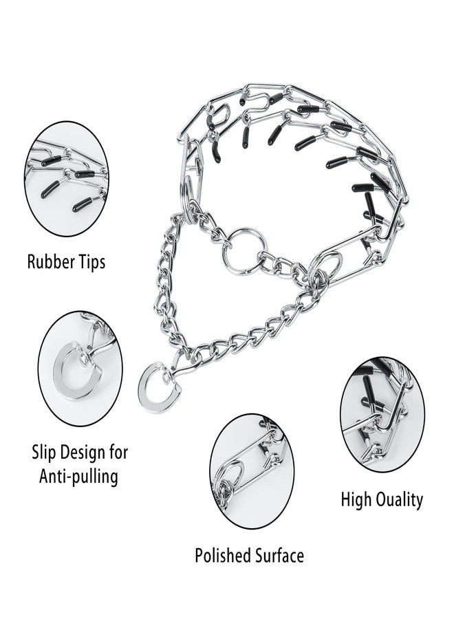 RKZCT Prong Collars for Dogs, No Pull Dog Collar, Dog Training Collar for Large Medium Small Dogs, Stainless Steel Adjustable with Comfort Rubber Tips (M/L(18-23" Neck, 3.00mm)) - Image 2