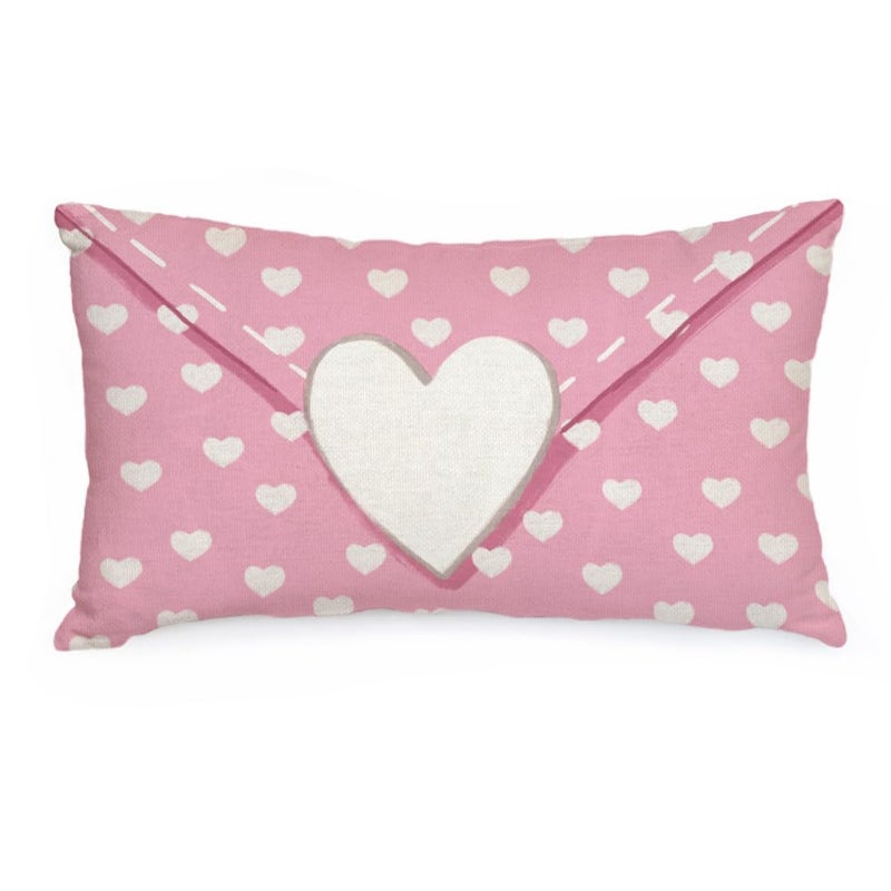 AACORS Valentine's Day Pillow Cover 12X20 Inch Love Hearts Decorations Holiday Farmhouse Decorative Pillow Case for Sofa Couch Decorï¼ˆPinkï¼‰ AA411-12 - Image 1