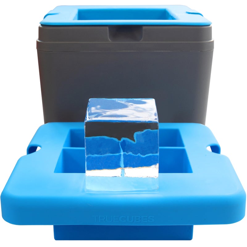 True Cubes Crystal Clear Ice Cube Maker, 4 Large 2"x2"x2" Ice Cubes for Cocktails and Drinks, Silicone Mold for Pure, Bartender-Quality Ice - Great for Hosting and Entertaining, Whiskey Gifts for Men - Image 1