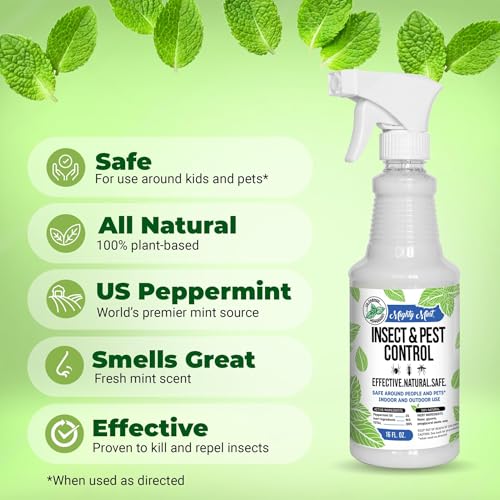 Mighty Mint Peppermint Oil Insect Repellent Spray – Natural Indoor & Outdoor Bug Control for Spiders, Ants, Roaches, and More – Plant-Based, Extra-Strong Formula - 16 oz (Pack of 2) - Image 2