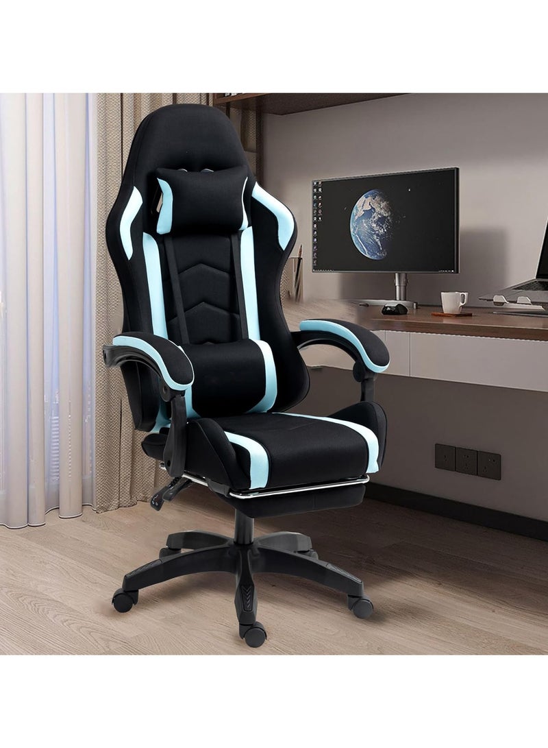 OHAHO Ergonomic Gaming Chair - High Back Fabric Computer Chair With Tilt, Height Adjustment, Neck and Massaging Lumbar Support for Office or Gaming (Black) - Image 2
