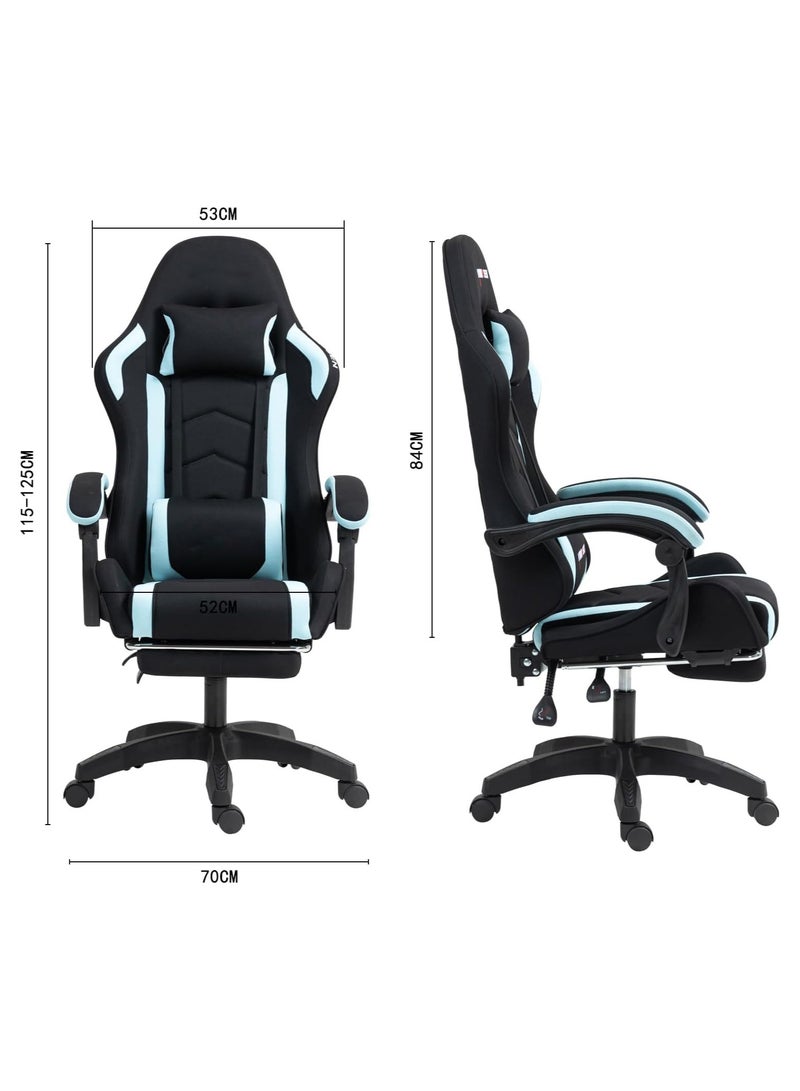 OHAHO Ergonomic Gaming Chair - High Back Fabric Computer Chair With Tilt, Height Adjustment, Neck and Massaging Lumbar Support for Office or Gaming (Black) - Image 3