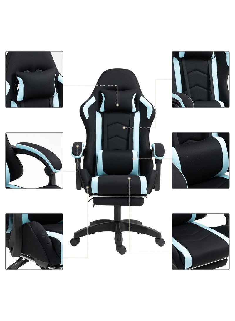 OHAHO Ergonomic Gaming Chair - High Back Fabric Computer Chair With Tilt, Height Adjustment, Neck and Massaging Lumbar Support for Office or Gaming (Black) - Image 4
