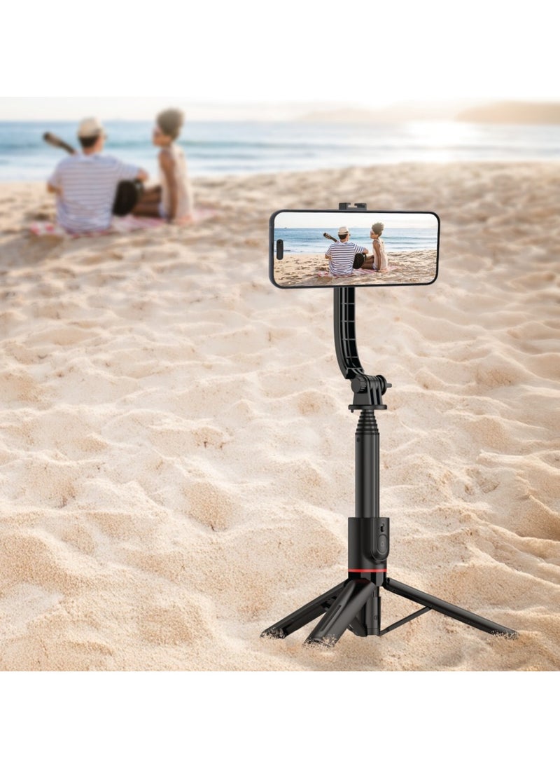Magselfie Selfie Stick Tripod with Remote Control/ Replaceable Battery / Aluminum Alloy Rod / 360°Rotation / MagSafe Compatible / Adjustable +/Stable Tripod- Black