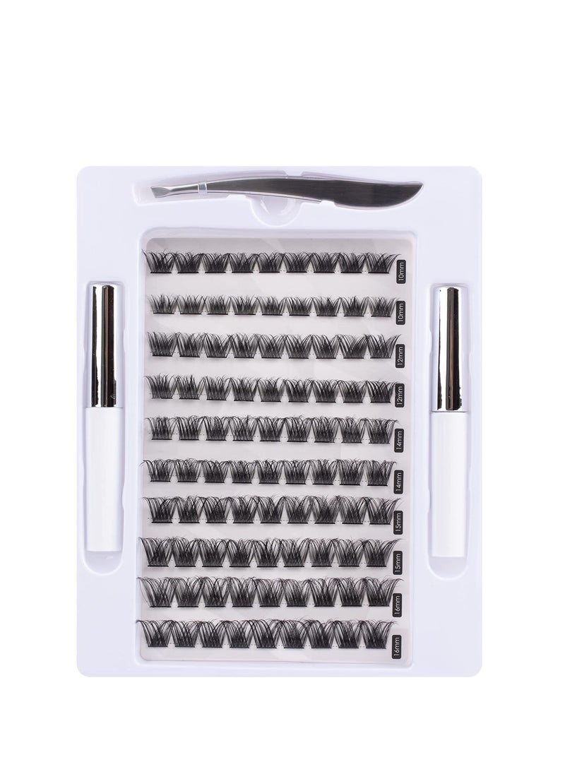 Generic - Individual Lashes Cluster Lashes 45 Pcs DIY False Eyelashes Reusable 3D Eyelash Extension Kit Soft Natural C CC D Curl Individual Eyelashes with Eyelash Glue 10/12/14/15/16mm Length - Image 1
