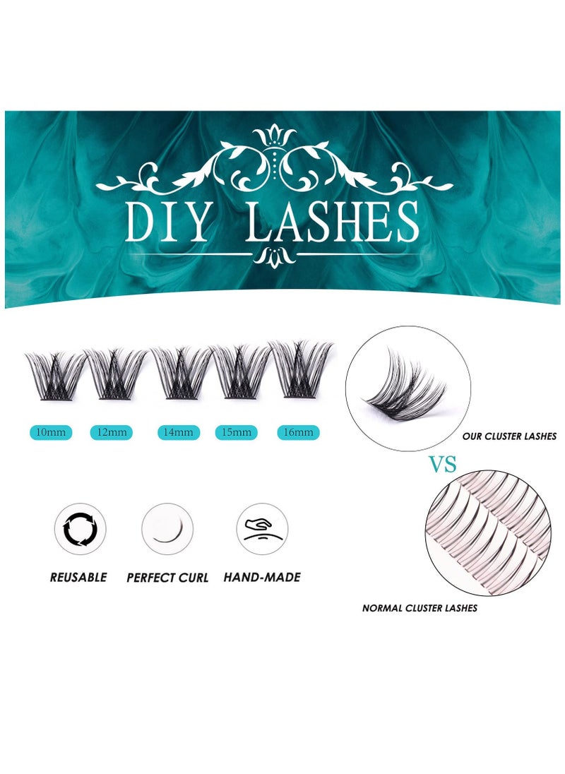 Generic - Individual Lashes Cluster Lashes 45 Pcs DIY False Eyelashes Reusable 3D Eyelash Extension Kit Soft Natural C CC D Curl Individual Eyelashes with Eyelash Glue 10/12/14/15/16mm Length - Image 1