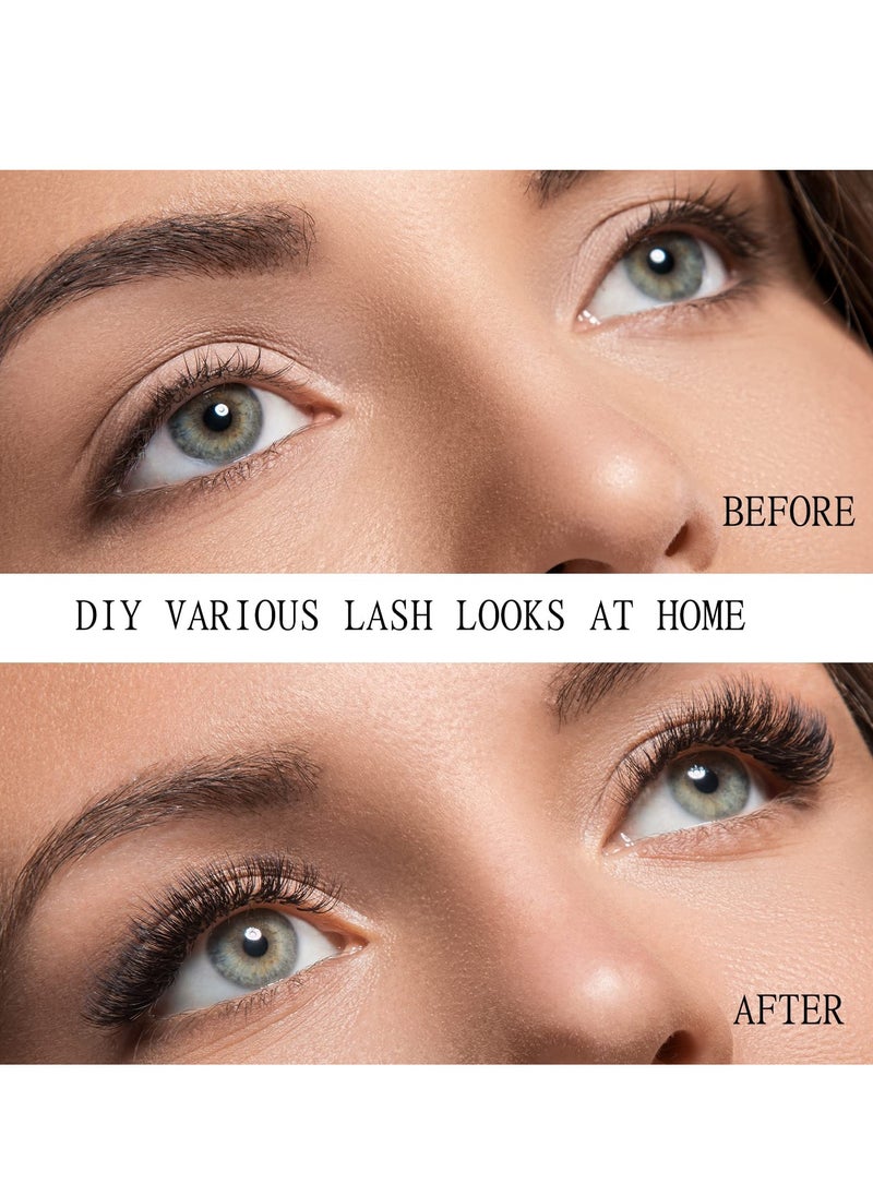 Generic - Individual Lashes Cluster Lashes 45 Pcs DIY False Eyelashes Reusable 3D Eyelash Extension Kit Soft Natural C CC D Curl Individual Eyelashes with Eyelash Glue 10/12/14/15/16mm Length - Image 1
