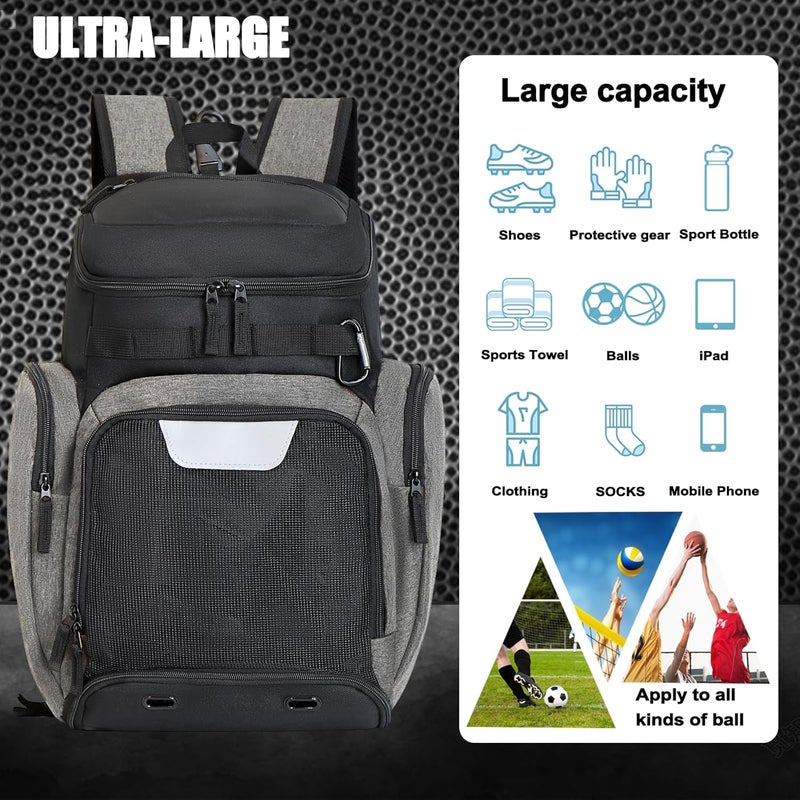 LARIPOP Basketball Backpack Large Sports Bag, Gym Bag with Ball Compartment and Shoe Compartment to Store Sports Shoes Water Bottles Laptops and Daily Necessities, Widely Used in Basketball, Soccer - Image 4