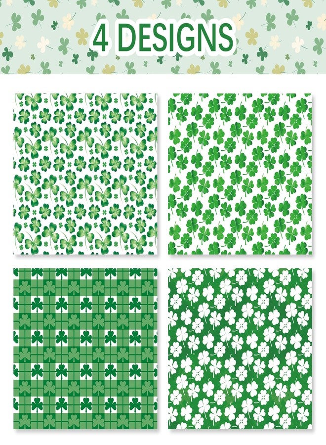 Welpurch 12 Sheets St. Patrick's Day Wrapping Paper, 20x27in Shamrock Clover Plaids Patterns Gift Wrap Paper for St. Patrick‘s Day Party Decor Gift Wrapping - Image 2