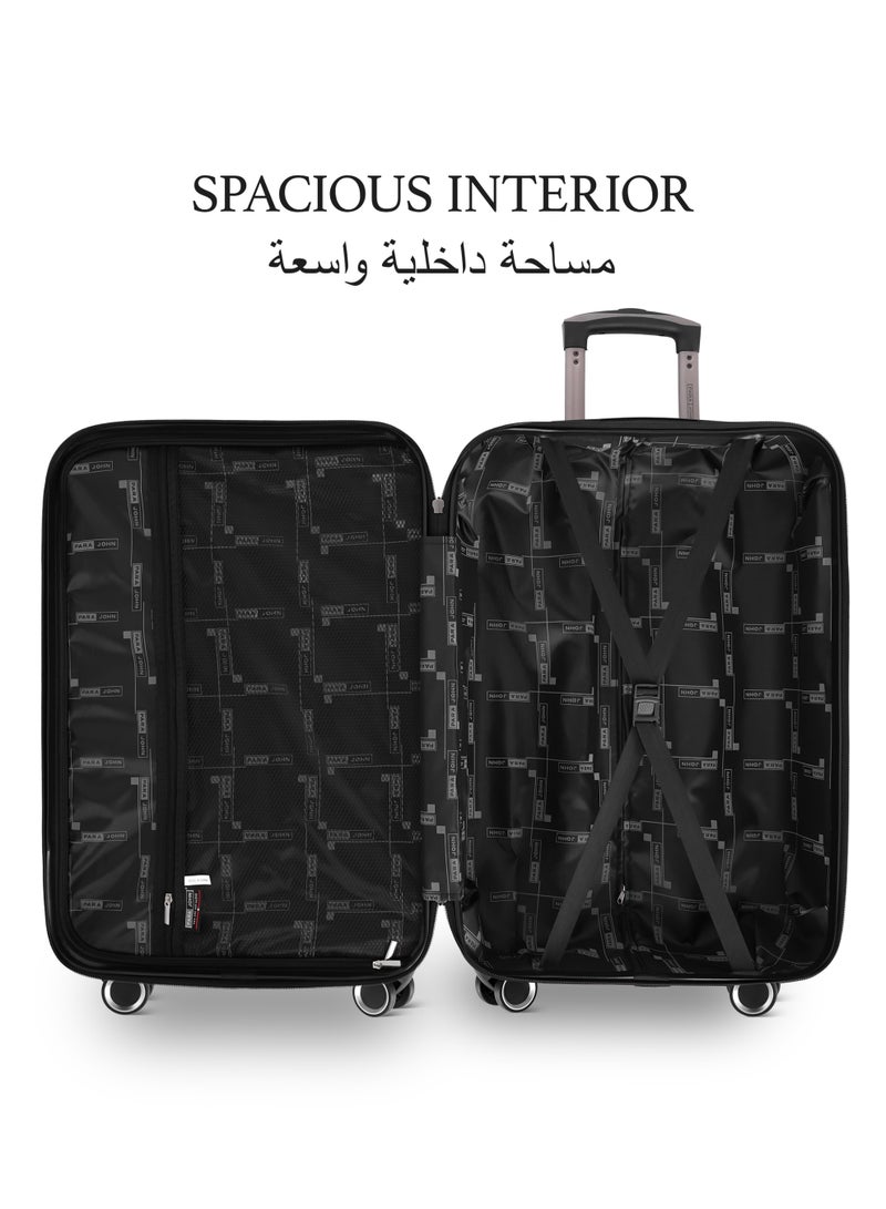 بارا جون طقم حقائب سفر صلبة من مادة  مكون من  قطع بعجلات دوارة بعجلات دوارة أسود - Image 4