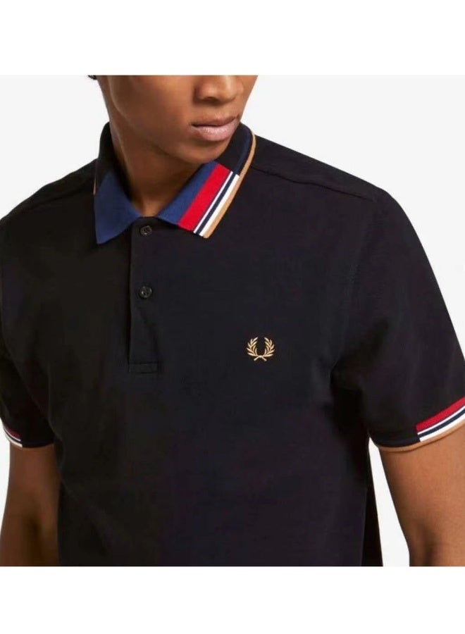 FRED PERRY Men's Classic Fit Twin-Tipped Polo Shirt | 100% Cotton, Embroidered Logo, Machine Washable - Image 1