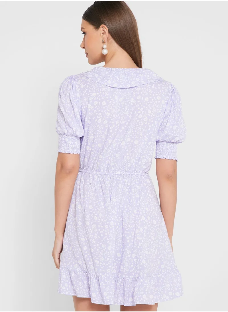 DOROTHY PERKINS Puff Sleeve Ruffle Detail Dress