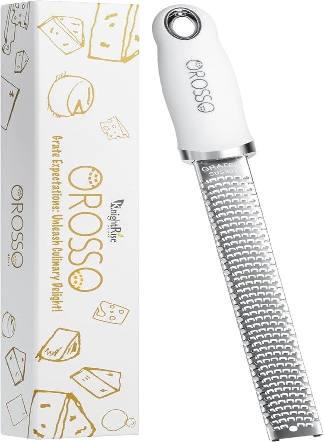 OROSSO Grater, Lemon Zester Cheese Grater, Cheese Shavings, Parme Cheese, Ginger, Garlic, Zester Grater (white) - Image 1