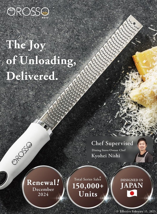 OROSSO Grater, Lemon Zester Cheese Grater, Cheese Shavings, Parme Cheese, Ginger, Garlic, Zester Grater (white) - Image 2