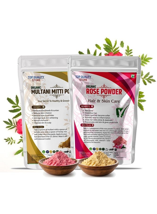 Top Quality Store TQS Natural Rose & Multani Mitti Face Pack Powder For Skin Brightening & Skin Care 200gm - Image 1