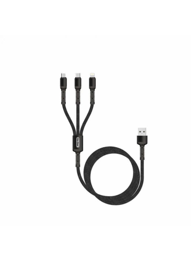 جو-ديز سلك شاحن ثلاثي من go des يمكن شحن عدة هواتف محمولة بكيبل 3 في 1 - Image 2