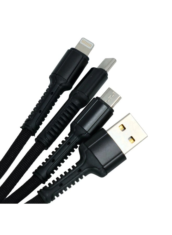 جو-ديز سلك شاحن ثلاثي من go des يمكن شحن عدة هواتف محمولة بكيبل 3 في 1 - Image 3