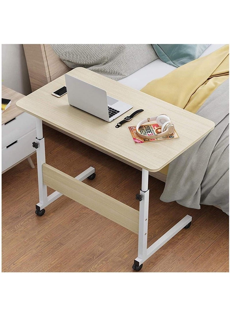 Jolfay Jolfay Tray Table Adjustable SofaBed Side 60X40 Table Portable Desk with Wheels Overbed Table Laptop Cart with Holder Slot 60X40 