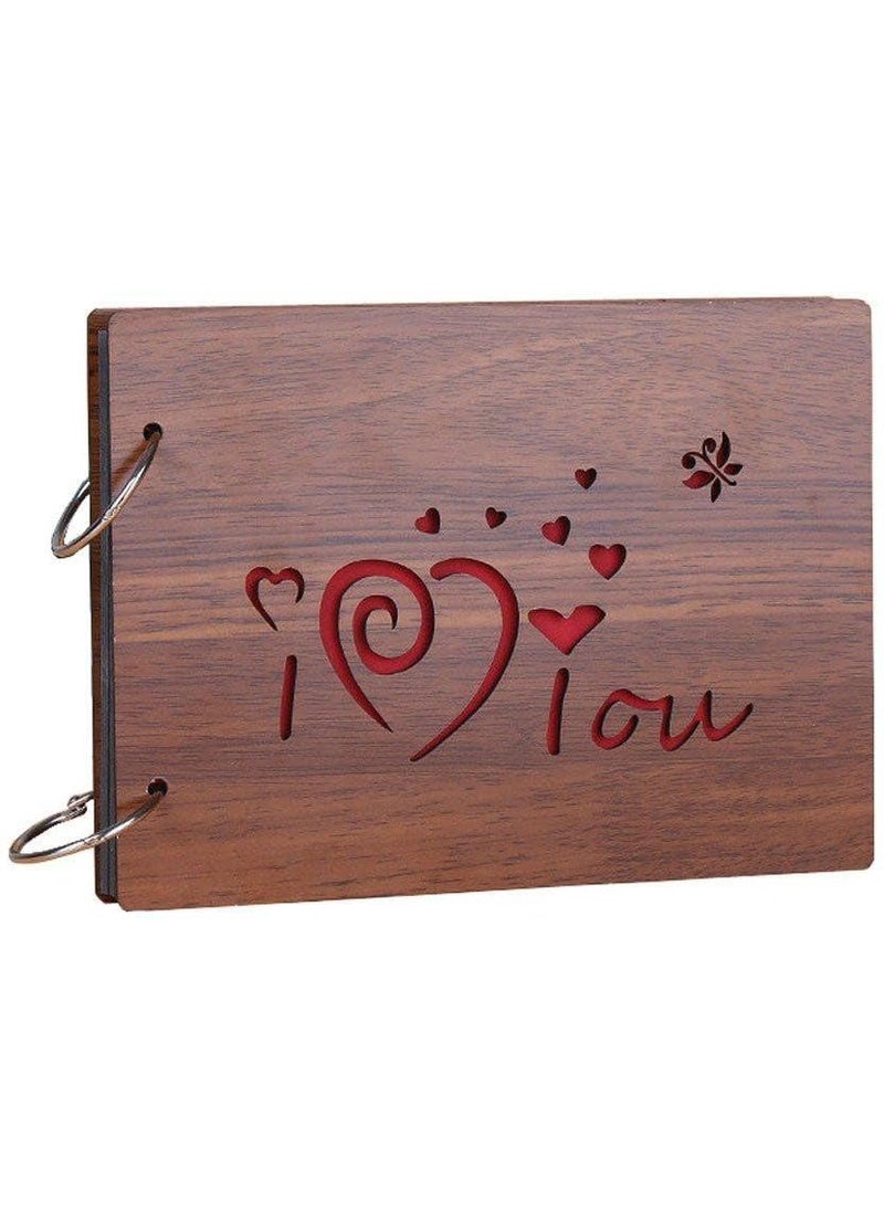 Generic UNNATII ENTERPRISES Natural Wood Elegance Handcrafted Wooden Photo Album for Cherished Memories 13  - Image 1