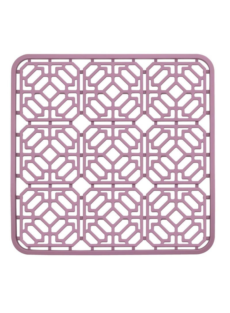SYOSI Silicone Kitchen Sink Mat,1PCS Great Sink Protector Grid Accessory for Stainless Steel Sink,Bathroom Sink,Porcelain Bowl,Under Sink Bottom (Pink,11.8" x 11.8") - Image 1