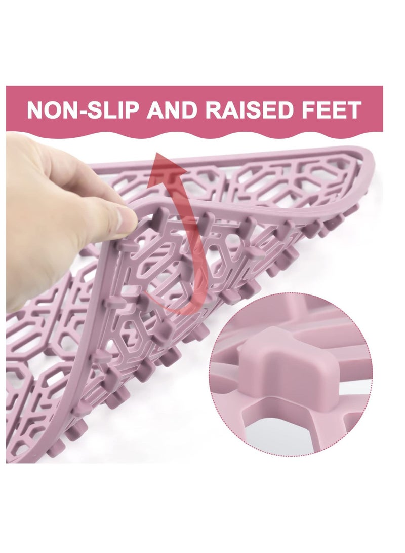 SYOSI Silicone Kitchen Sink Mat,1PCS Great Sink Protector Grid Accessory for Stainless Steel Sink,Bathroom Sink,Porcelain Bowl,Under Sink Bottom (Pink,11.8" x 11.8") - Image 4