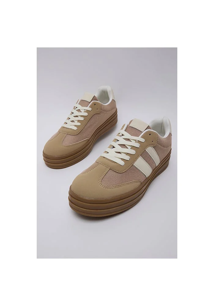 R&b  Stripe Detail Platform Sneakers for Women | Best Price UAE