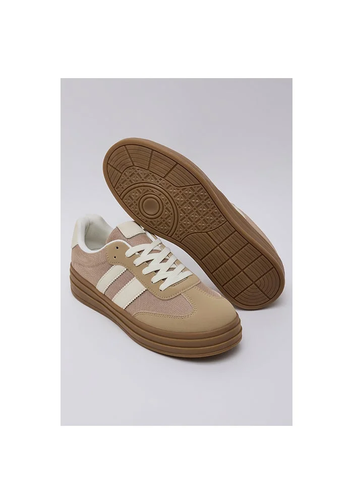R&b  Stripe Detail Platform Sneakers for Women | Best Price UAE
