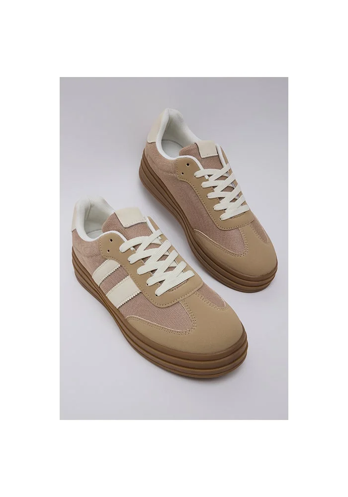 R&b  Stripe Detail Platform Sneakers for Women | Best Price UAE