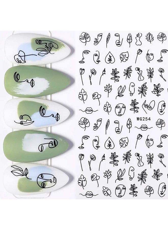 Generic Nail Art Sticker Set in Black and White  Stylish and Versatile Designs - Image 1