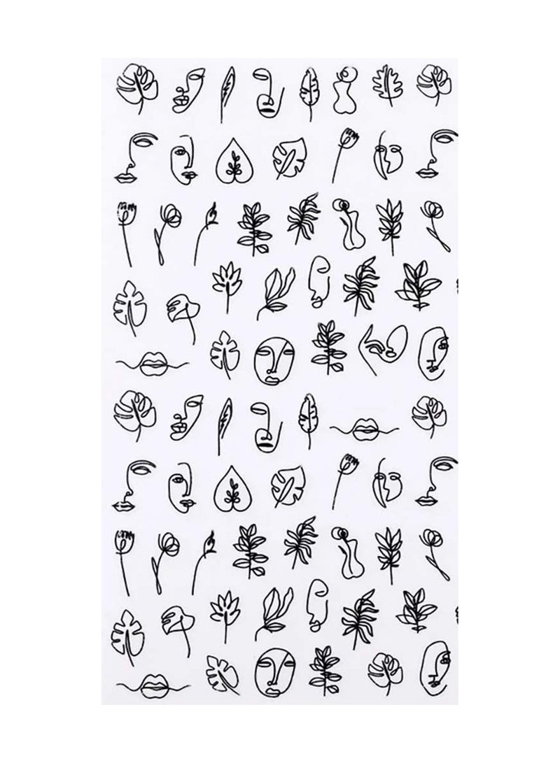 Generic Nail Art Sticker Set in Black and White  Stylish and Versatile Designs - Image 2