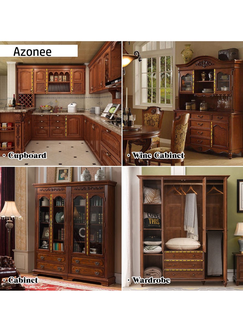 SYOSI 2 قطع شريط ختم باب الخزانة مانع تسرب الهواء مناسب للخزائن والأدراج لاصق قوي يمنع الغبار يحافظ على نظافة الخزانة ختم فجوة الباب مضاد للغبار رمادي - Image 2