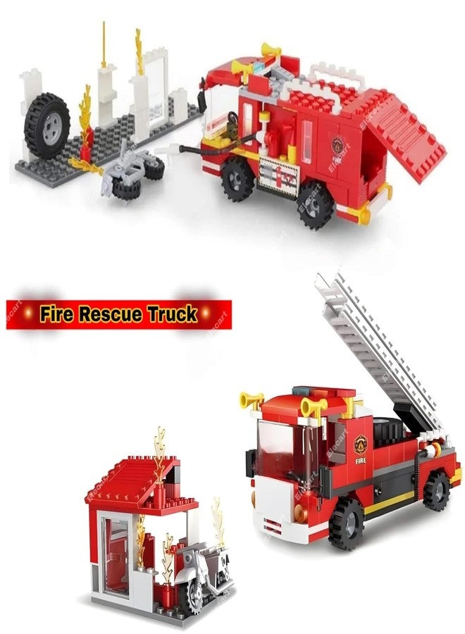 Spindoo City Fire Ladder Truck Building Blocks Set – 2-in-1 Fire Engine & Rescue Vehicle Toy | Firefighter Construction Kit for Kids Ages 4-12 | STEM Creative Playset | Compatible with Brick Brands - Image 3