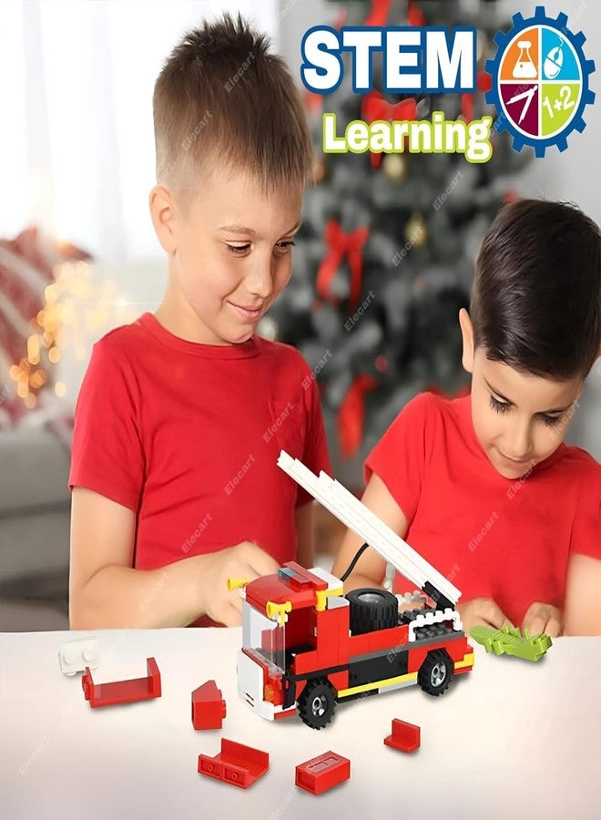 Spindoo City Fire Ladder Truck Building Blocks Set – 2-in-1 Fire Engine & Rescue Vehicle Toy | Firefighter Construction Kit for Kids Ages 4-12 | STEM Creative Playset | Compatible with Brick Brands - Image 2