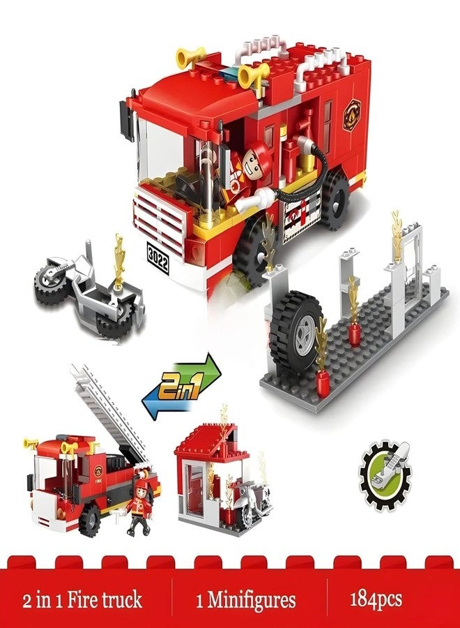 Spindoo City Fire Ladder Truck Building Blocks Set – 2-in-1 Fire Engine & Rescue Vehicle Toy | Firefighter Construction Kit for Kids Ages 4-12 | STEM Creative Playset | Compatible with Brick Brands - Image 4