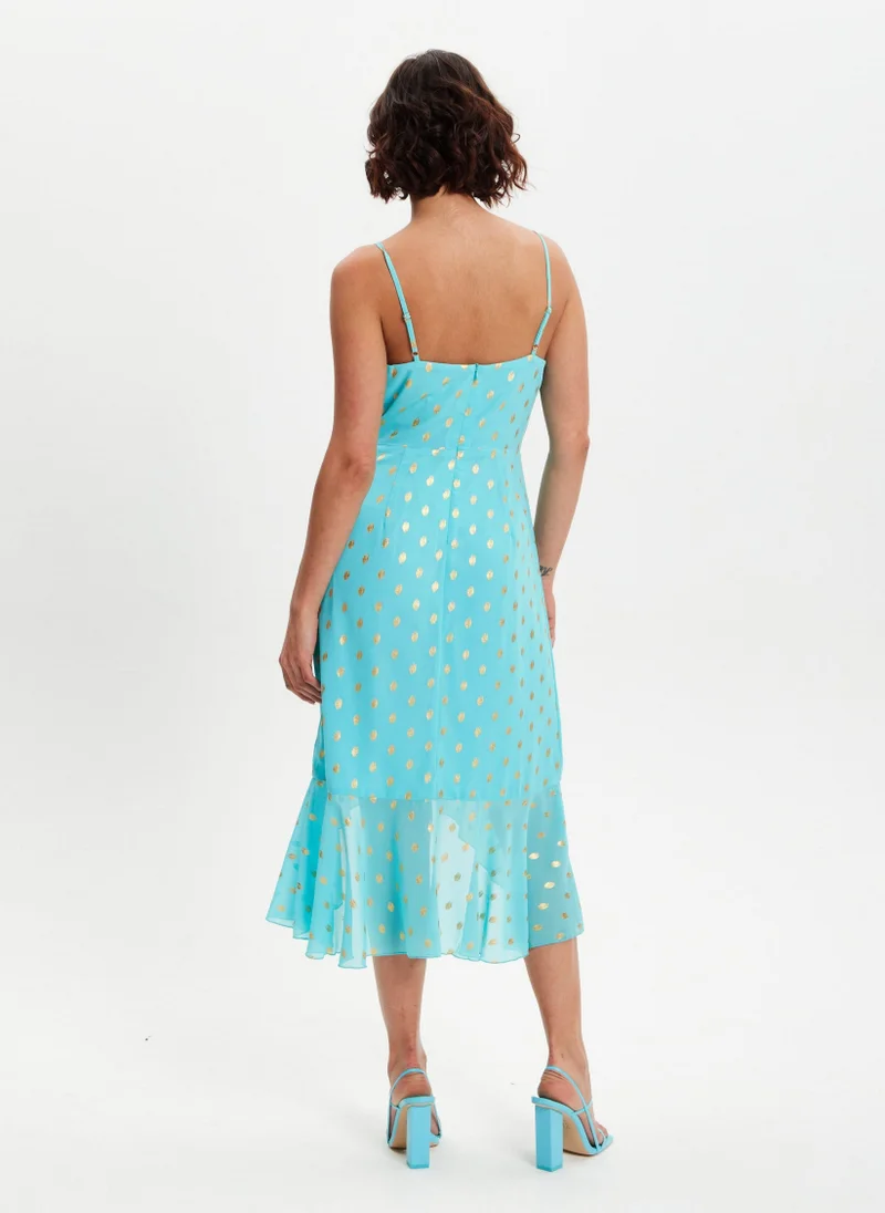 Liquorish Double-Breasted Frilled Dress