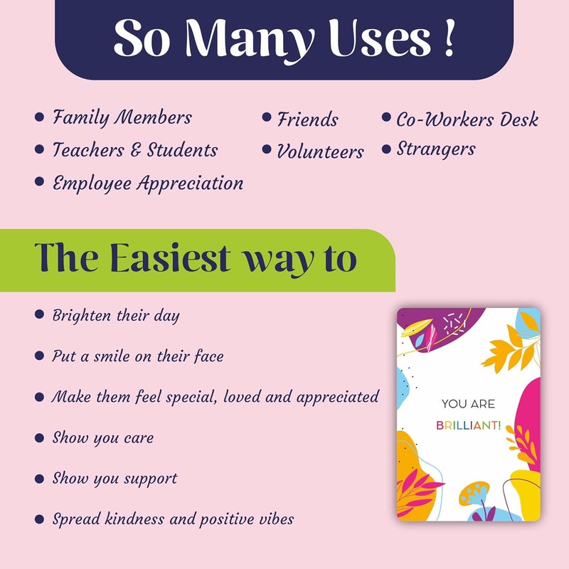 Edulearnable Store 50 Inspiring Appreciation and Thank You Cards – For Colleagues, Friends, Employees, and Students. Inspirational, Motivational, Kindness Cards. Colourful Cards. Great Gifts - Image 3