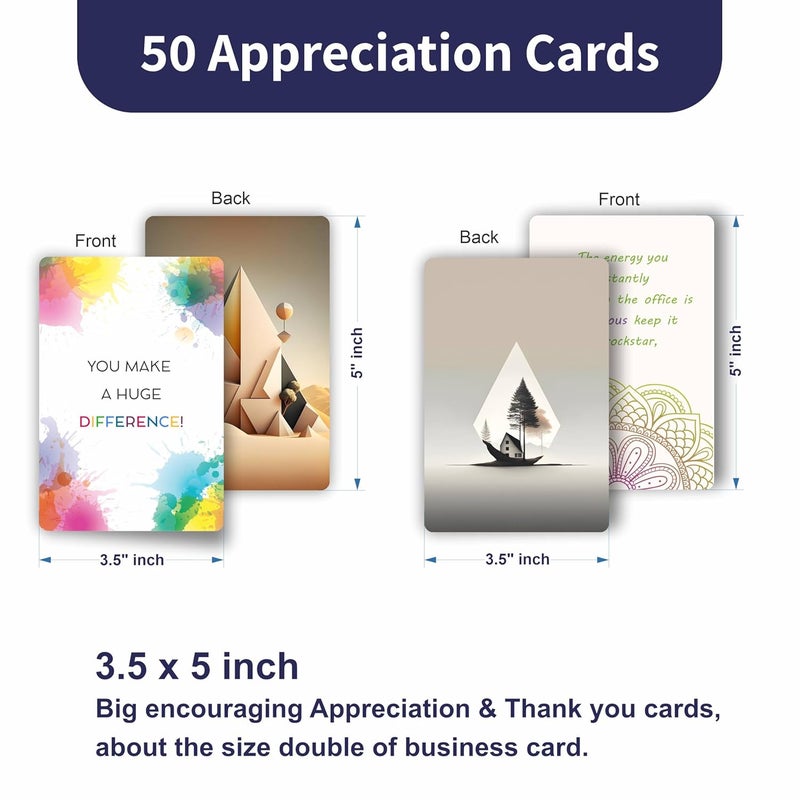 Edulearnable Store 50 Inspiring Appreciation and Thank You Cards – For Colleagues, Friends, Employees, and Students. Inspirational, Motivational, Kindness Cards. Colourful Cards. Great Gifts - Image 4