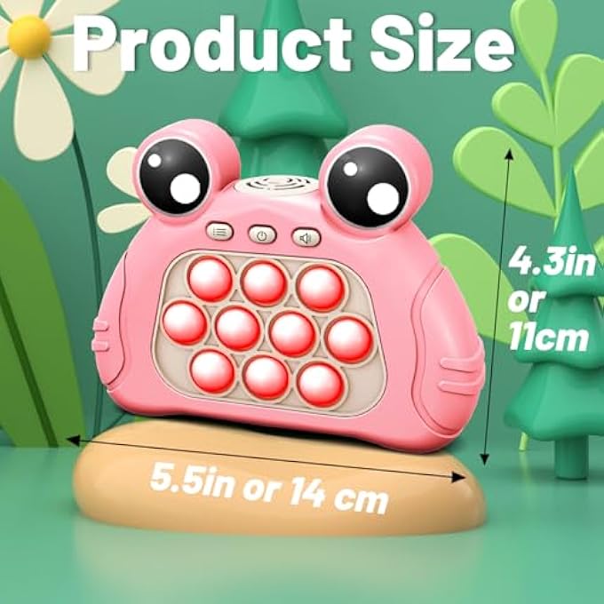 Ghazal Fast Push Game Fidget Toys for Kids Adults,Quick Push Bubble Game with Light,Pop Game Animal Version Fidget Sensory Toys,Handheld Game Console for Boys Girls,Party Favors for Xmas Birthday (Pink) - Image 2