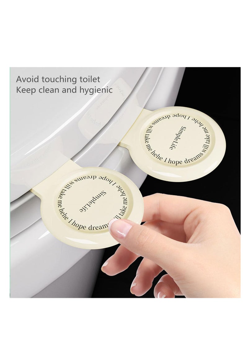 رافعة غطاء المرحاض، رافعة مقعد المرحاض مع أقراص شمع عطرية استبدالية صلبة، تجنب لمس المرحاض مقبض ذاتي اللاصق، معطرات هواء المرحاض، مقابض مقعد المرحاض (أبيض وأخضر) - Image 2
