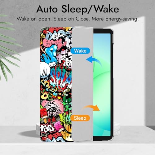 Robustrion Cover for Samsung Galaxy Tab A11 Plus Cover Case 11 inch, Flip Cover Case for Samsung Galaxy Tab A11 Plus Cover/Tab A11+ Tablet Cover with Translucent Back - Hippy - Image 3