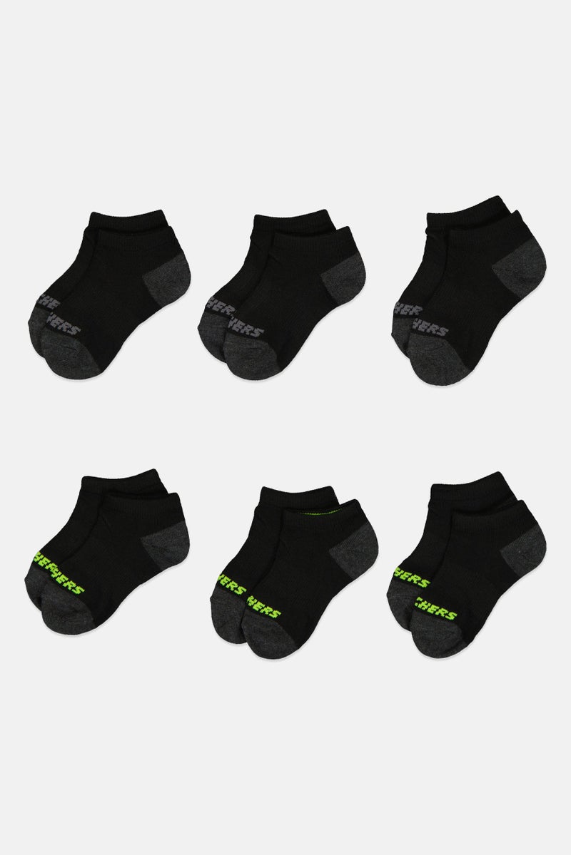 SKECHERS Kids Boy 6 Pairs Brand Logo Quarter Crew Sock, Multicolor - Image 3