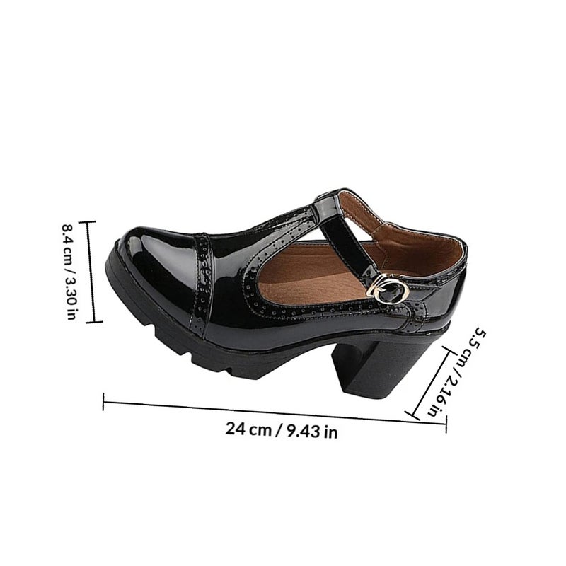 1 Pair of Round High-heeled Shoes High Heels Women Shoes - Image 2