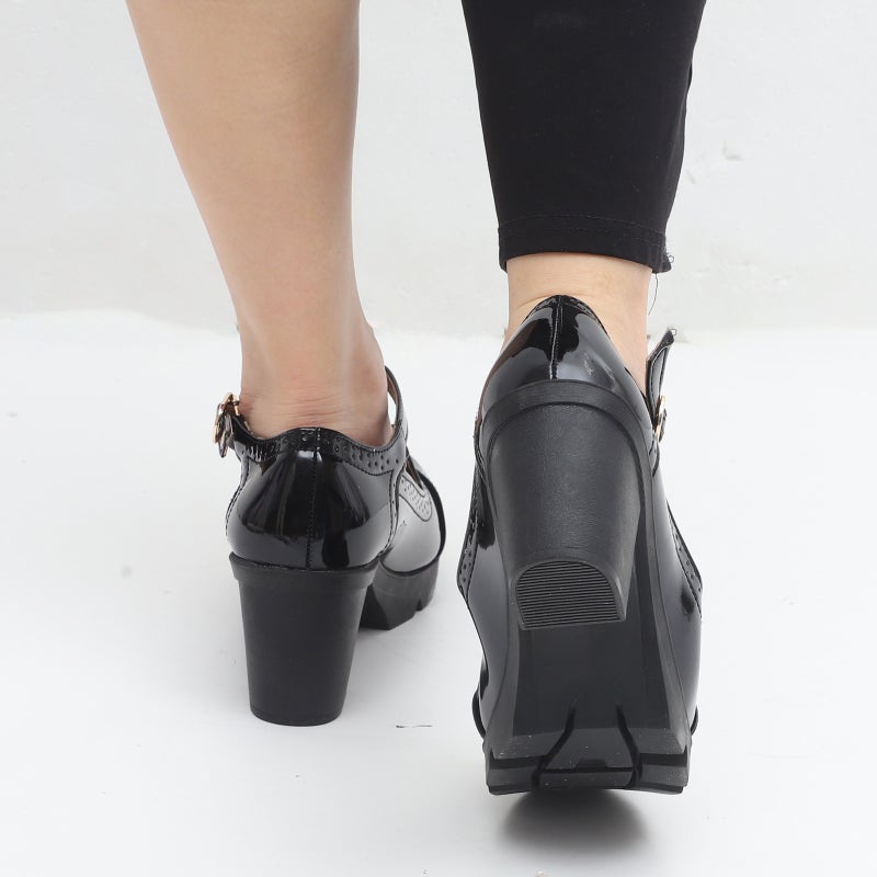 1 Pair of Round High-heeled Shoes High Heels Women Shoes - Image 1