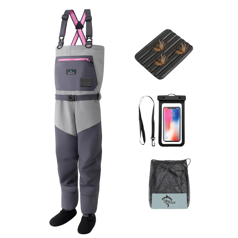 Trudave Womens Fly Fishing Waders Waterproof Chest Waders with Neoprene Stockingfoot WomenSpecific Fit Lightweight Durable for Hunting Fishing - Image 2
